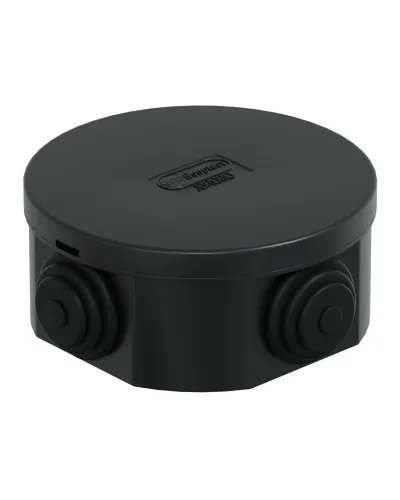 Коробка JBR080 D=80х40, 4 вых., IP44, черная (44005BL-1). Коробка монтажная. Экопласт в Санкт-Петербурге