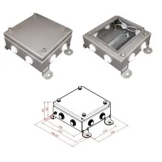 КМ IP55-1515, 8 вводов, нержавейка. Коробка монтажная электротехническая. Гефест
