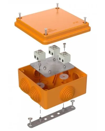 Коробка огнестойкая 100х100х50 (40-0300-FR1.5-6). Коробка огнестойкая для открытой установки. Промрукав в Санкт-Петербурге