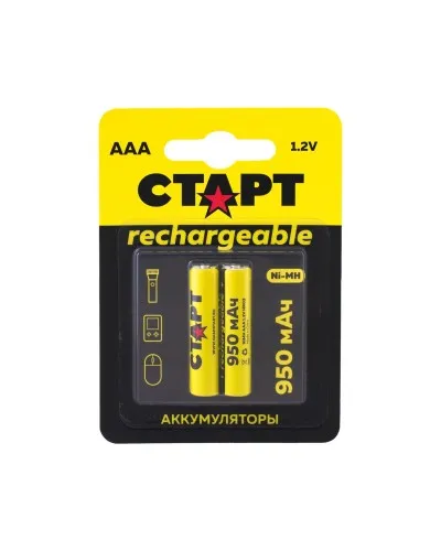 СТАРТ HR03 (AAA, 950mah), упак. 2 шт. БЛИСТЕР. Перезаряжаемые аккумуляторы. СТАРТ в Санкт-Петербурге